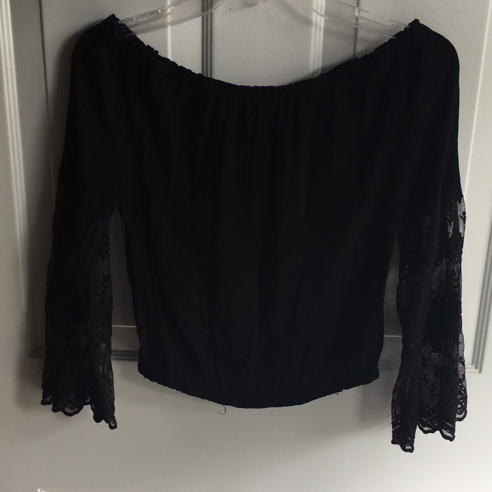 Forever 21 off the shoulder blouse lace sleeves size medium - Picture 7 of 7